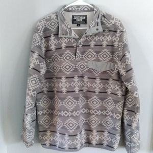 Southern Grit Mens Sz. M. Thick Snap Fleece Sweater South Western
